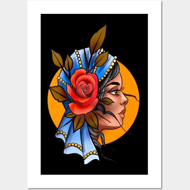 Gypsy woman Wall Art by churchtattoo